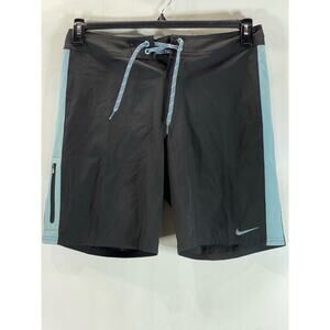 NIKE Men's Black/Blue Drawstring Pull-On Swim Trunks SZ 32